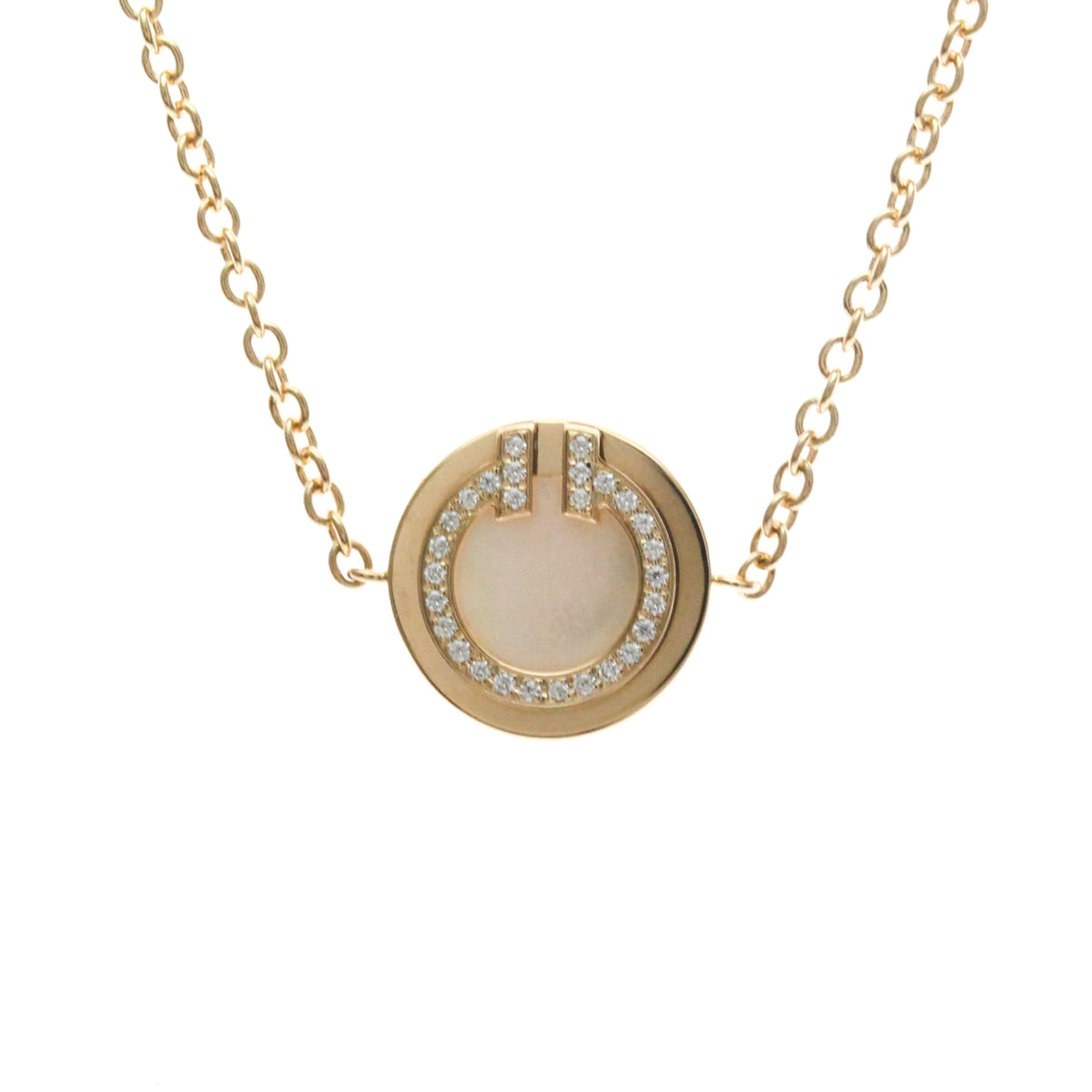 Tiffany & Co. T Circle Chain 18K Rose Gold with Mother of Pearl and Diamonds, Gold, Pink Gold, Bracelet