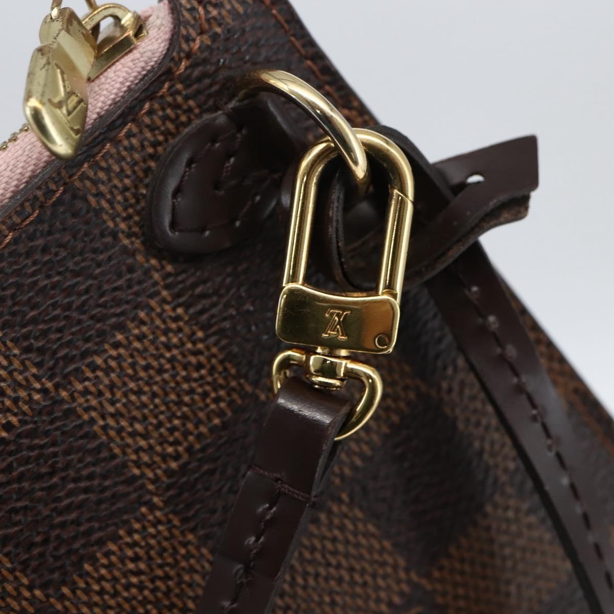 Louis Vuitton Neverfull Pochette Damier Ebene, Brown, Canvas, Clutch