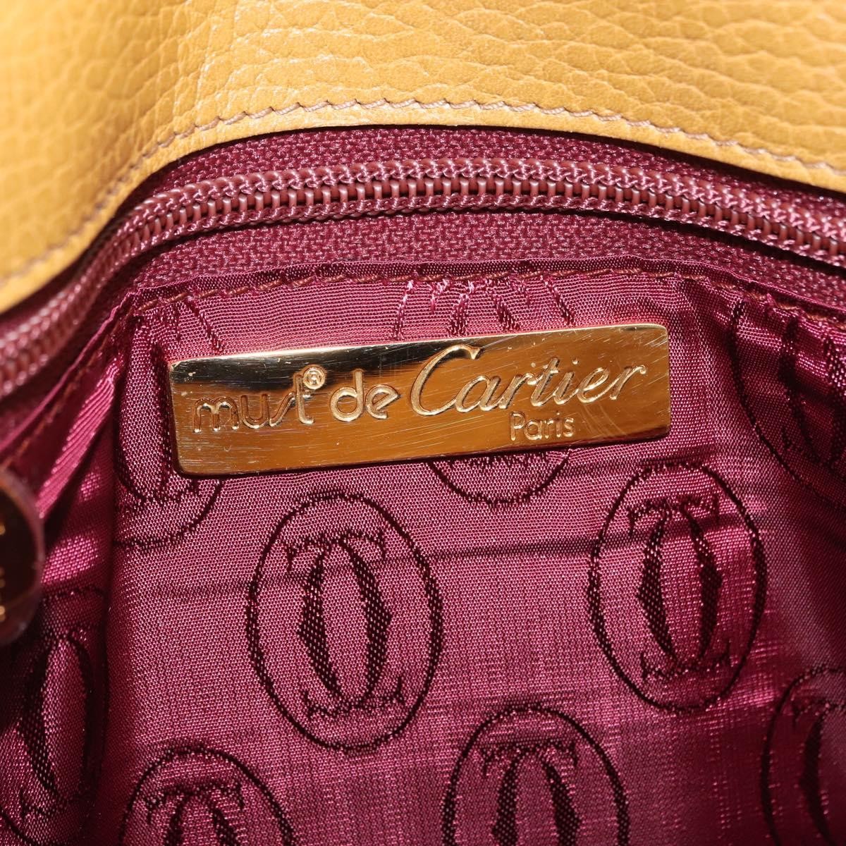 Cartier Must de Cartier Leather, Beige, Leather, Shoulder Bag