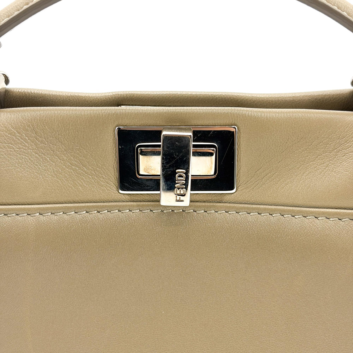 Fendi Peekaboo Ombre Leather, Beige, Leather, Handbag