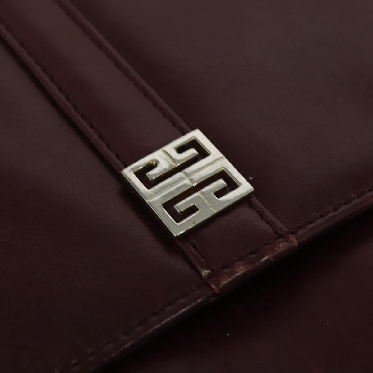 Givenchy Vintage 4G Leather, Burgundy, Leather, Shoulder Bag
