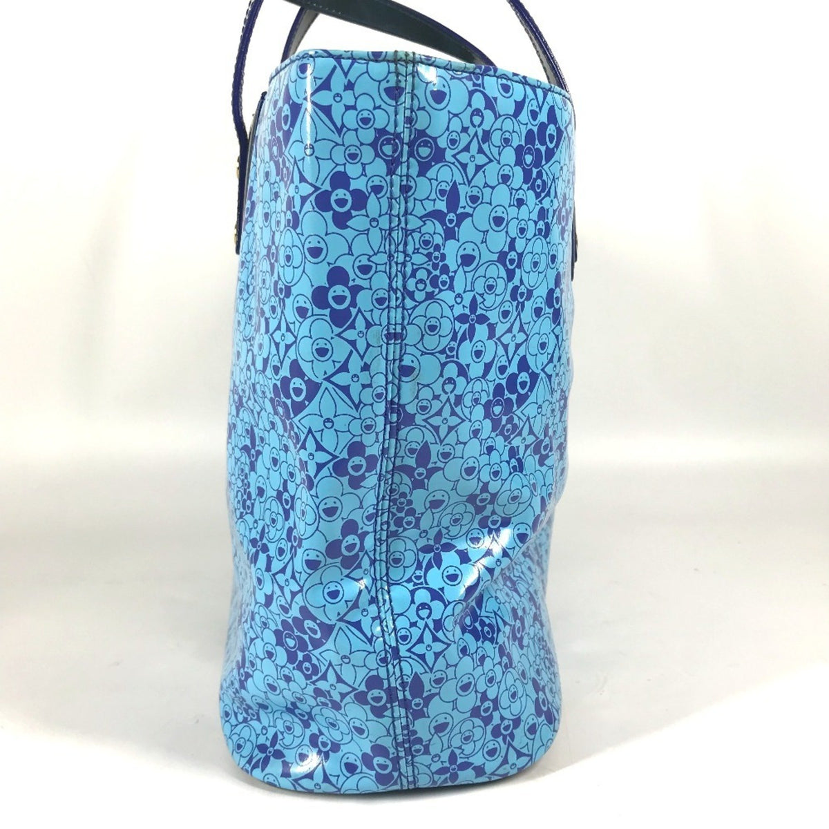 Louis Vuitton Voyage Cosmic Blossom, Blue, Patent Leather, Tote Bag
