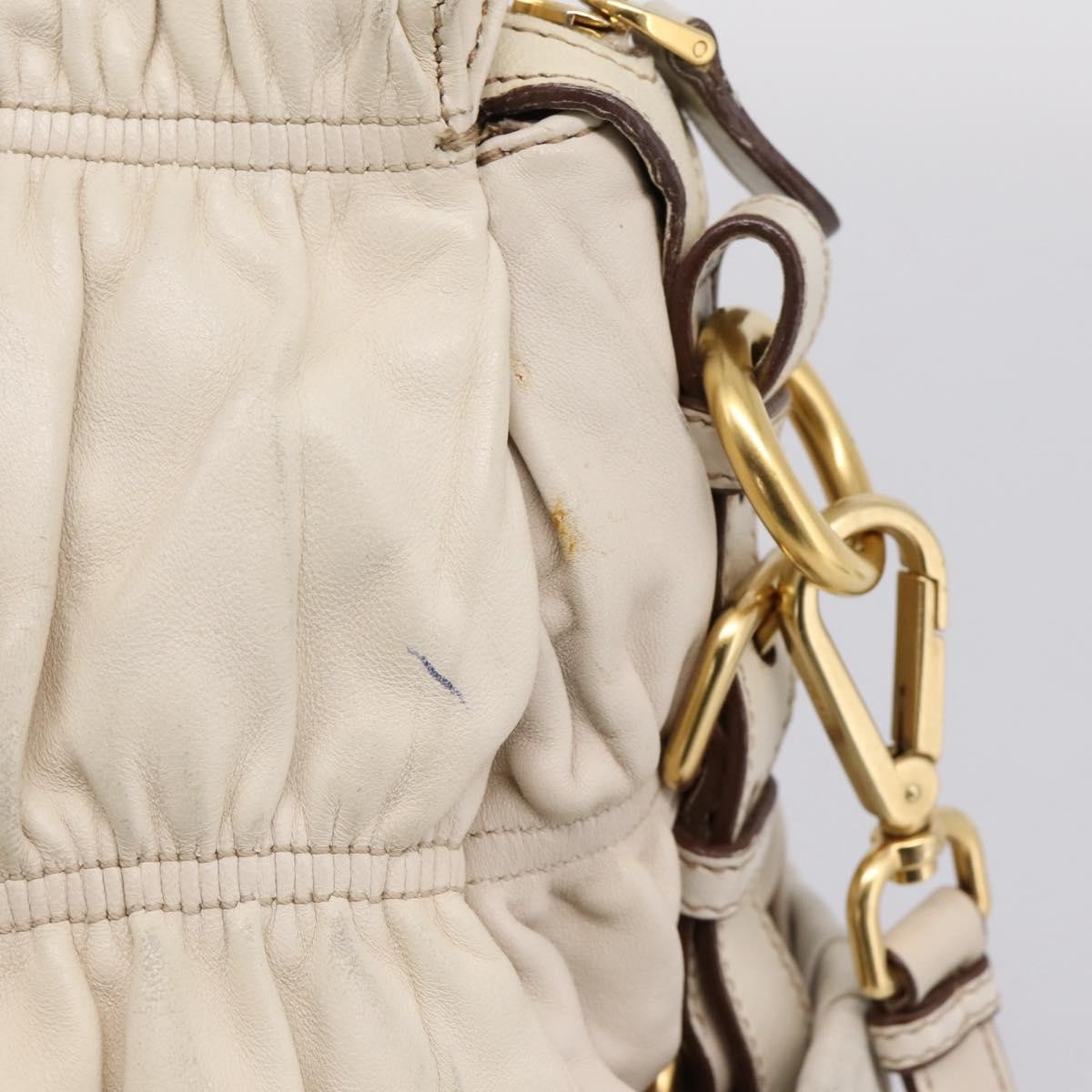 Prada Gaufre Convertible Satchel Nappa Leather, Beige, Leather, Handbag