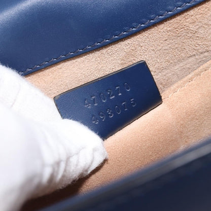 Gucci Sylvie Top Handle Leather, Navy, Leather, Handbag