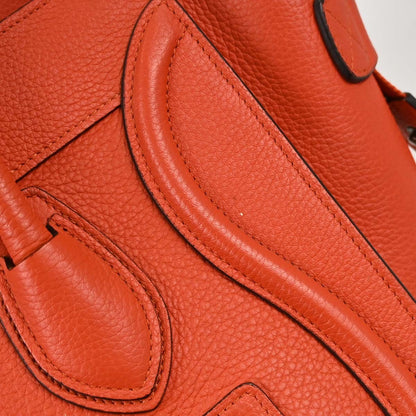 Celine Luggage Grainy Leather, Red, Leather, Handbag
