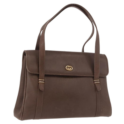 Gucci Vintage Leather, Brown, Leather, Tote Bag
