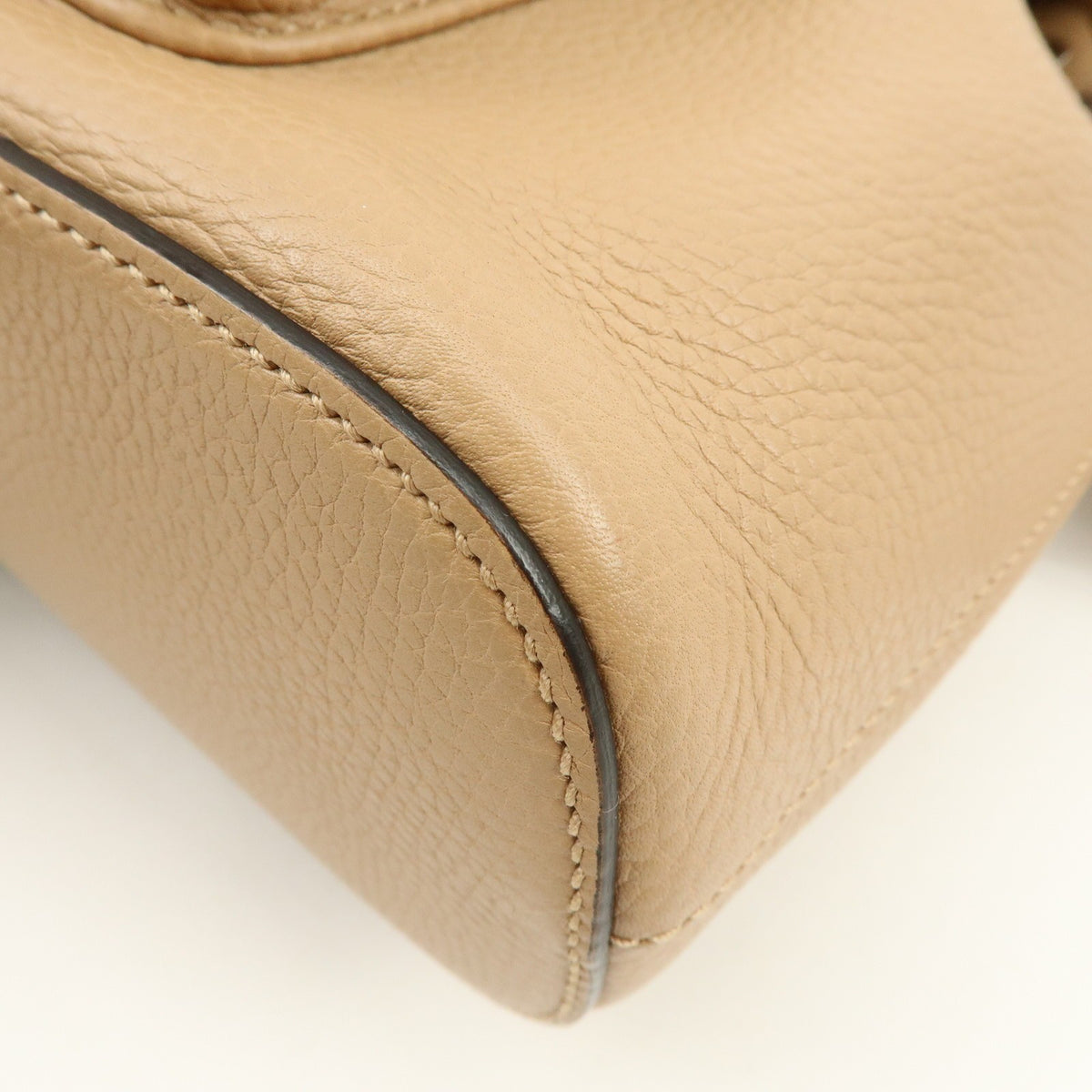 Gucci Bamboo Tassel Leather, Beige, Leather, Backpack
