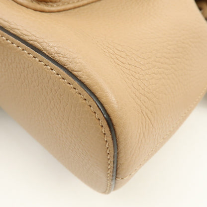 Gucci Bamboo Tassel Leather, Beige, Leather, Backpack