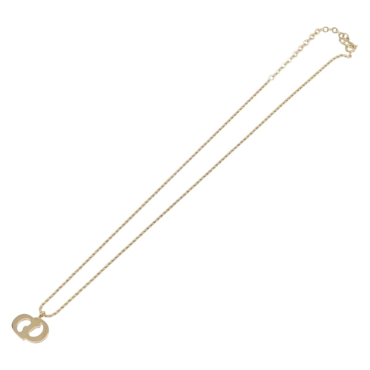 Christian Dior CD Pendant Metal, Gold, Metal, Necklace