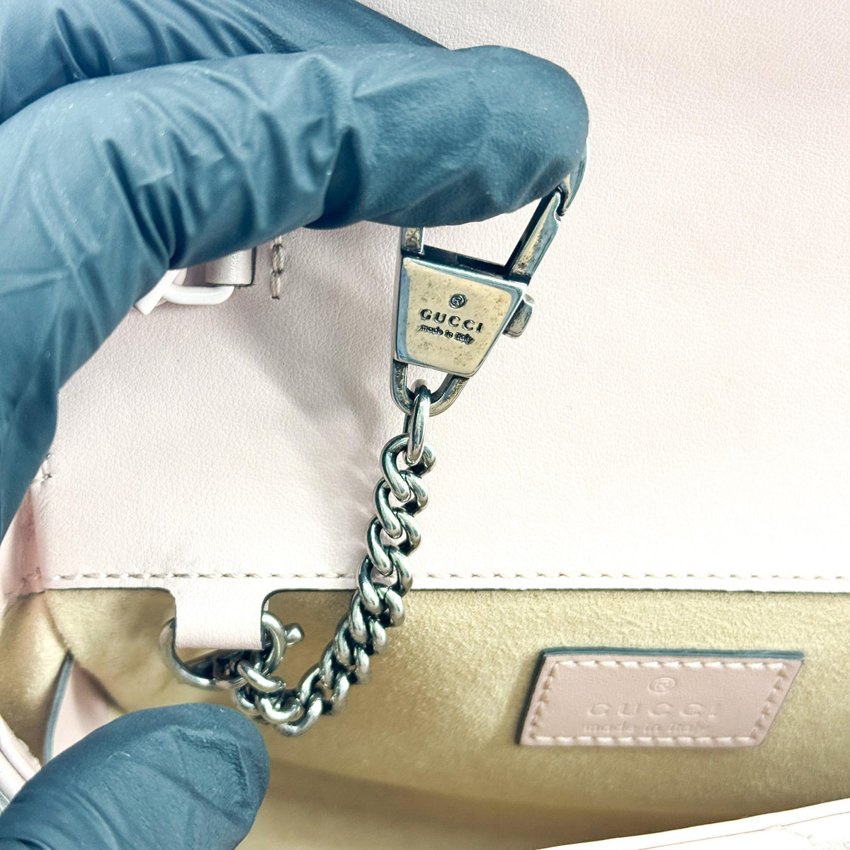 Gucci GG Marmont Flap Matelasse Leather, Pink, Leather, Handbag