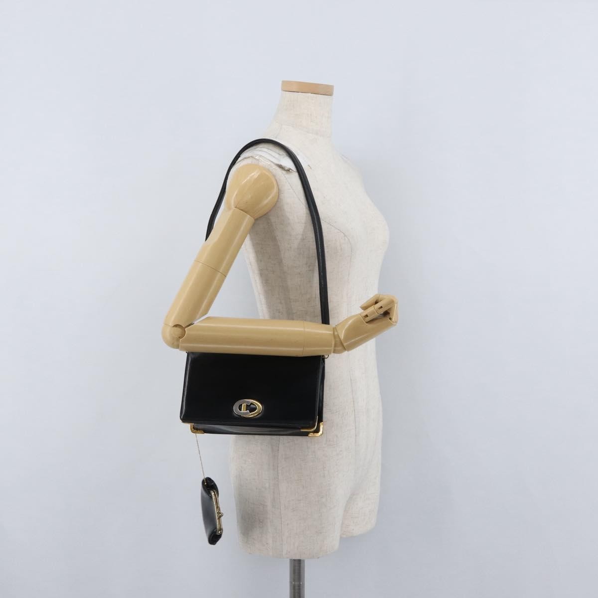Christian Dior CD Shoulder bag Leather, Black, Calfskin, Shoulder Bag