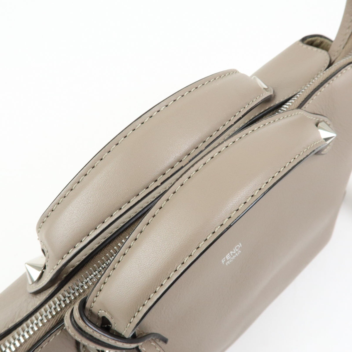 Fendi By The Way Satchel Leather, Beige, Leather, Handbag