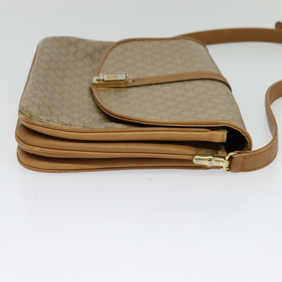 Celine Vintage Macadam Canvas and Leather, Beige, Canvas, Handbag