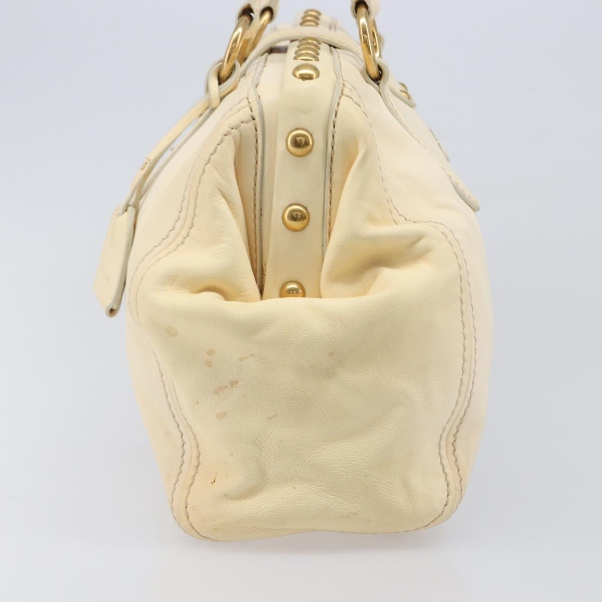 Miu Miu Beau Top Handle Leather, Beige, Leather, Handbag
