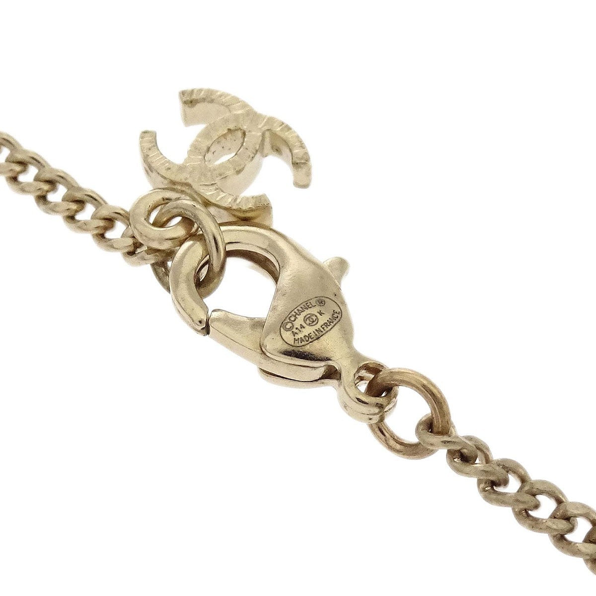 Chanel Square CC Pendant Metal, Gold, Gold Plated, Necklace