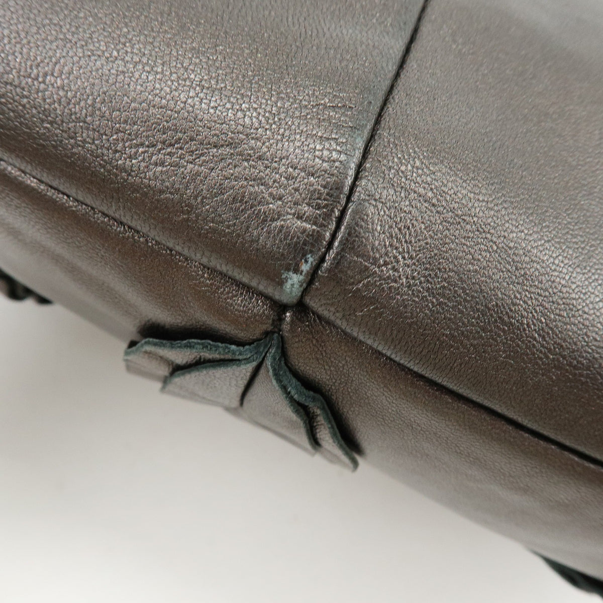 Prada Ruffle Hobo Nappa Leather, Brown, Leather, Shoulder Bag