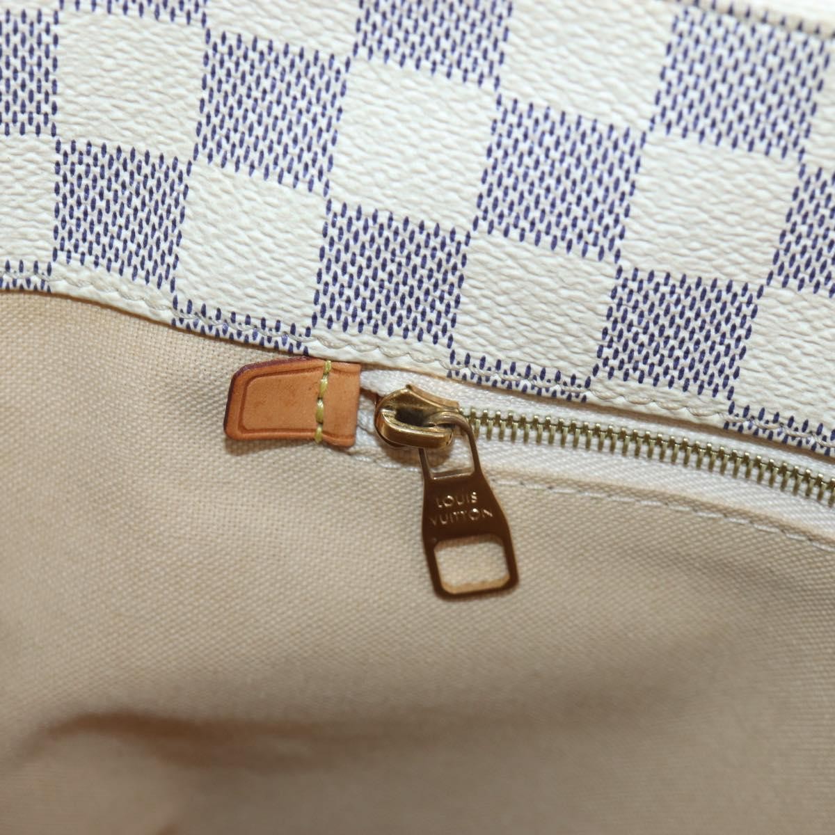 Louis Vuitton Soffi Damier Ebene, White, Canvas, Handbag