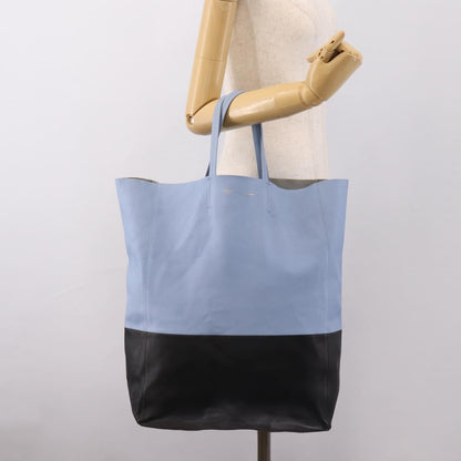 Celine Vertical Bi-Cabas Tote Leather, Blue, Leather, Tote Bag