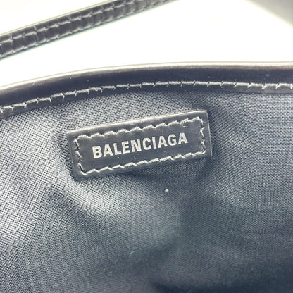 Balenciaga Navy Cabas Canvas with Leather, Black, Canvas, Tote Bag