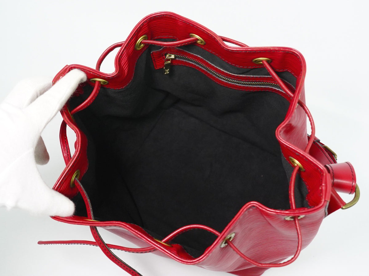 Louis Vuitton Petit Noe Epi Leather, Red, Leather, Handbag