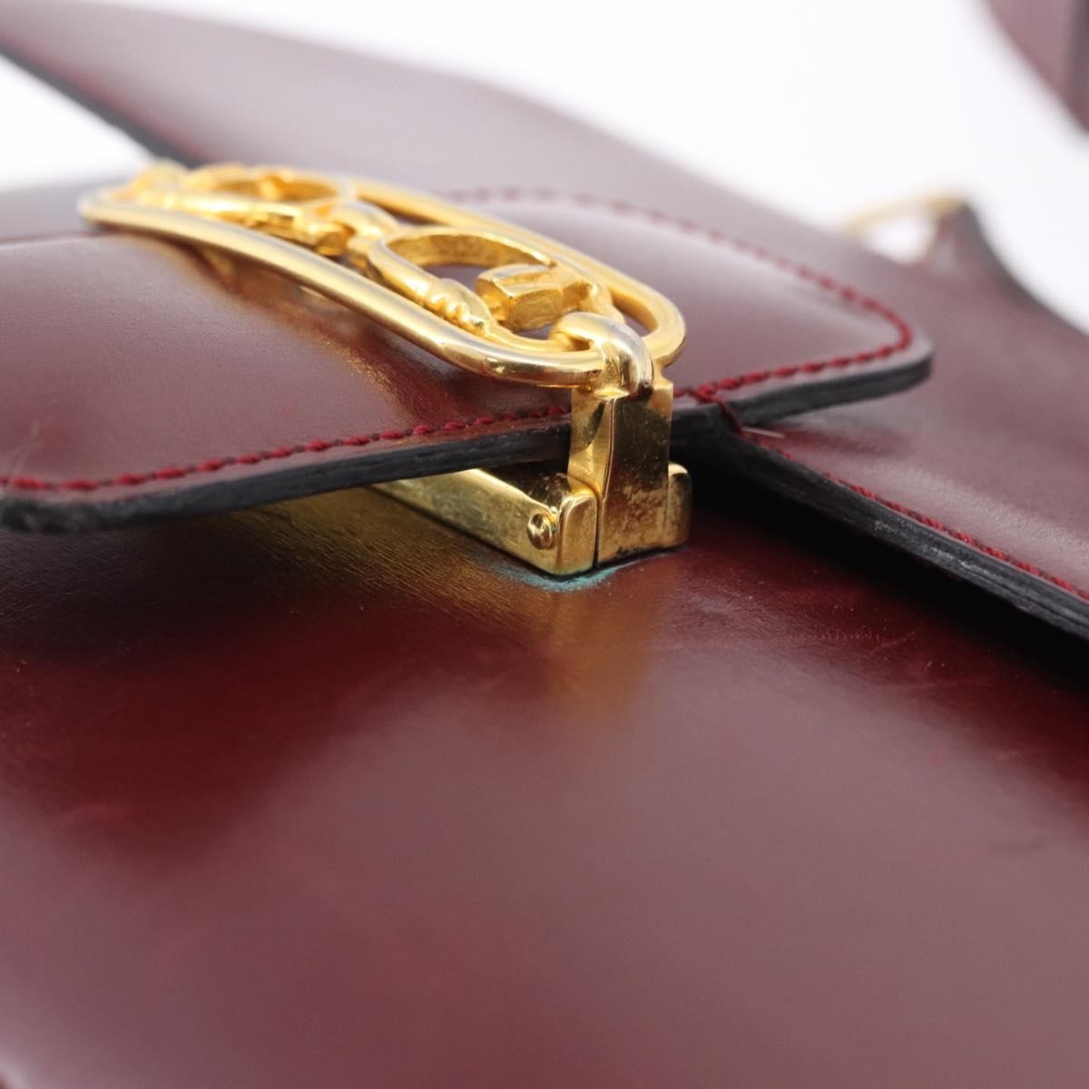 Celine Shoulder Leather, Burgundy, Leather, Shoulder Bag