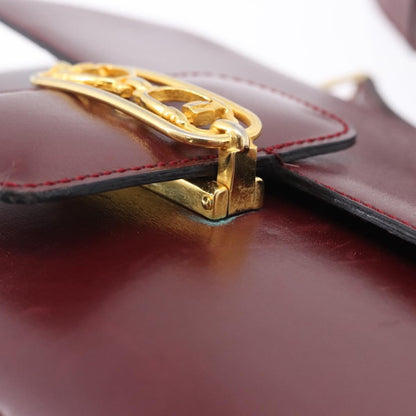 Celine Shoulder Leather, Burgundy, Leather, Shoulder Bag