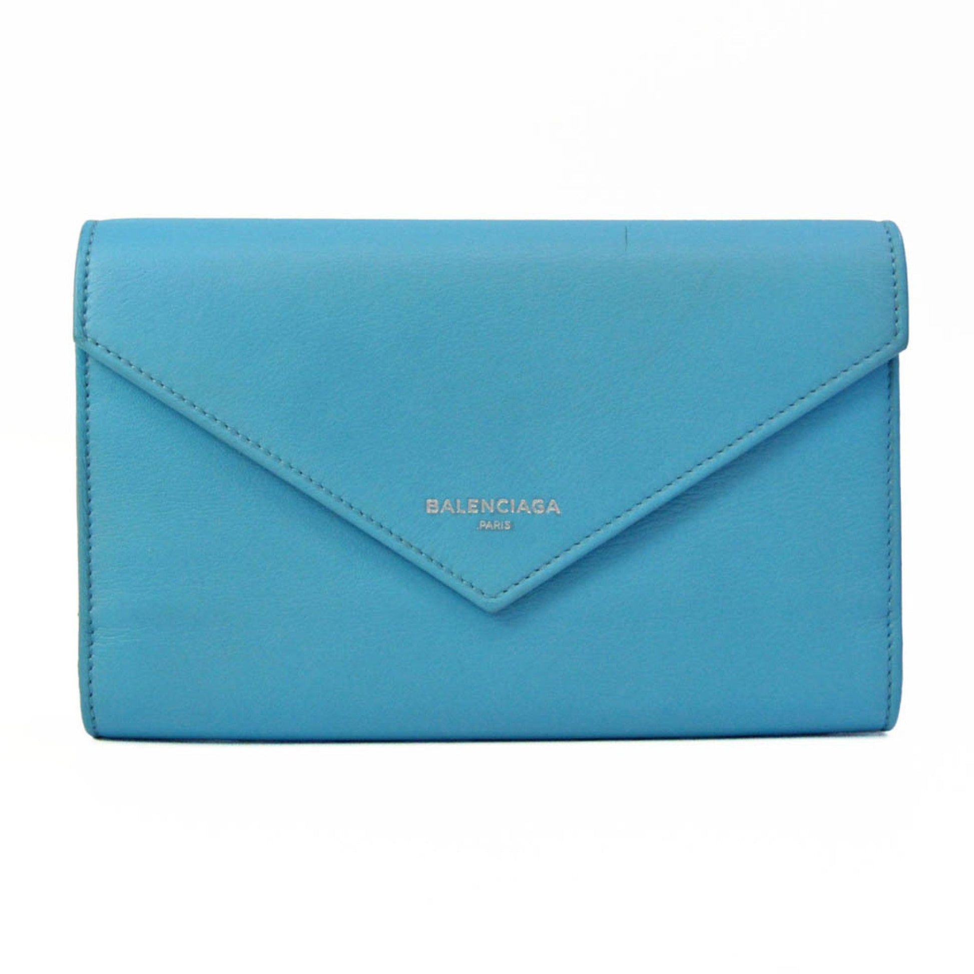 Balenciaga Papier, Blue, Leather, wallet