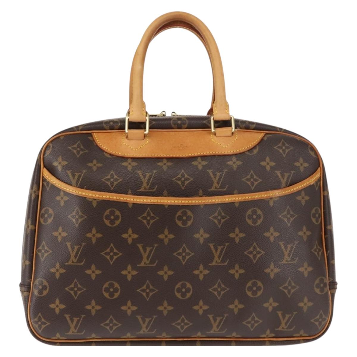 Louis Vuitton Deauville Handbag Monogram Canvas, BROWN, CANVAS, Handbag