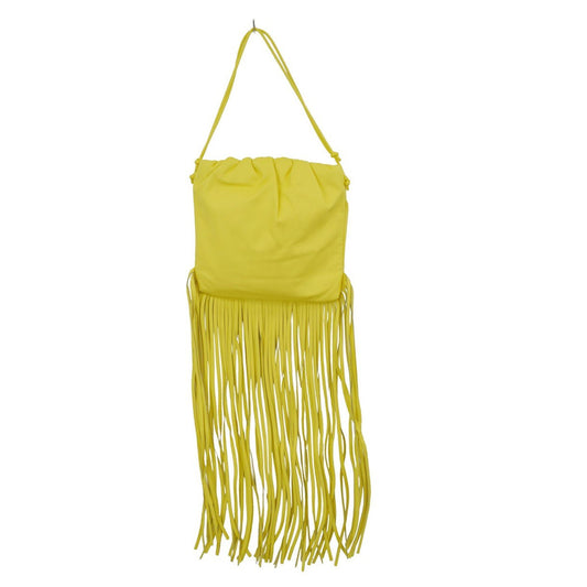 Bottega Veneta The Fringe Leather, Yellow, Leather, Clutch
