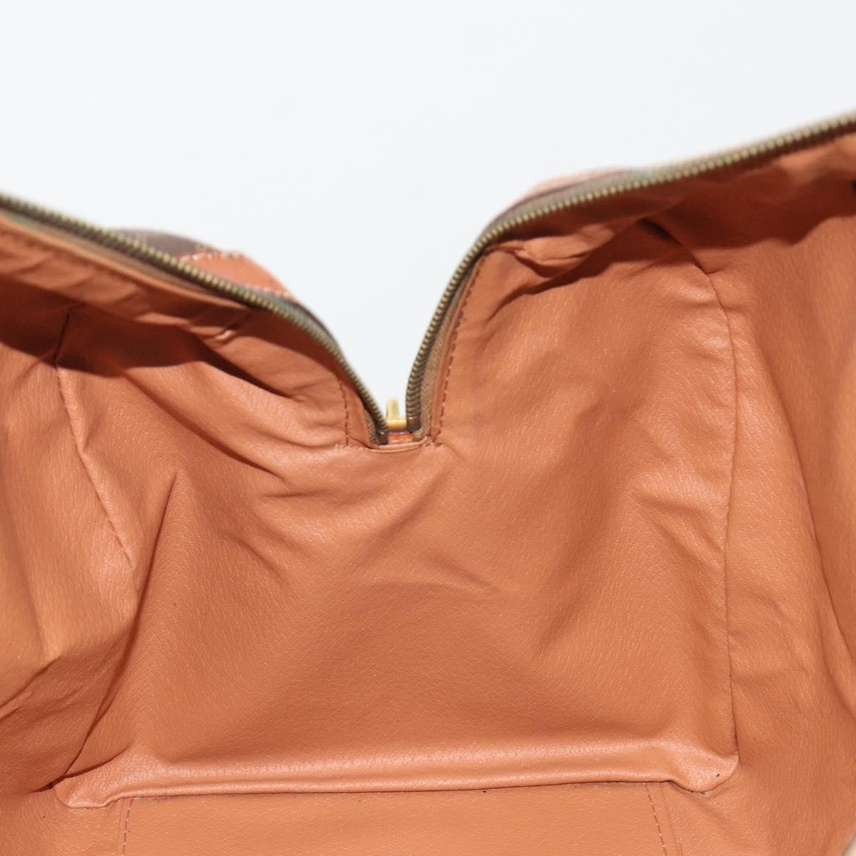 Celine Vintage Duffle Macadam Coated Canvas, Brown, Canvas, Handbag