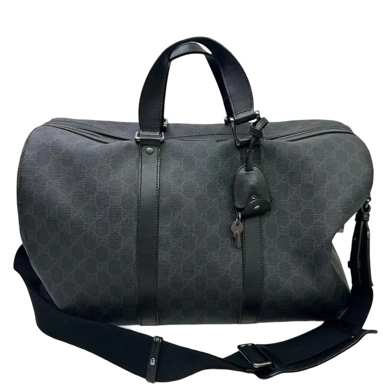 Gucci GG Supreme Carry-On Duffle Bag GG Canvas and Leather, Black, Canvas, Travel Bag