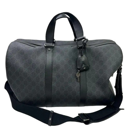 Gucci GG Supreme Carry-On Duffle Bag GG Canvas and Leather, Black, Canvas, Travel Bag