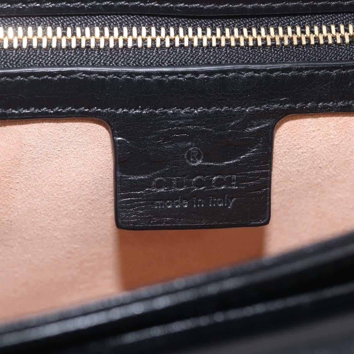 Gucci Marina Chain Flap Leather, Black, Leather, Shoulder Bag