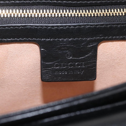 Gucci Marina Chain Flap Leather, Black, Leather, Shoulder Bag