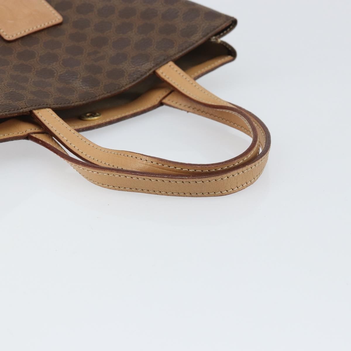 Celine Vintage Macadam Canvas and Leather, Brown, Canvas, Tote Bag