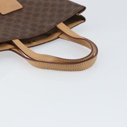 Celine Vintage Macadam Canvas and Leather, Brown, Canvas, Tote Bag