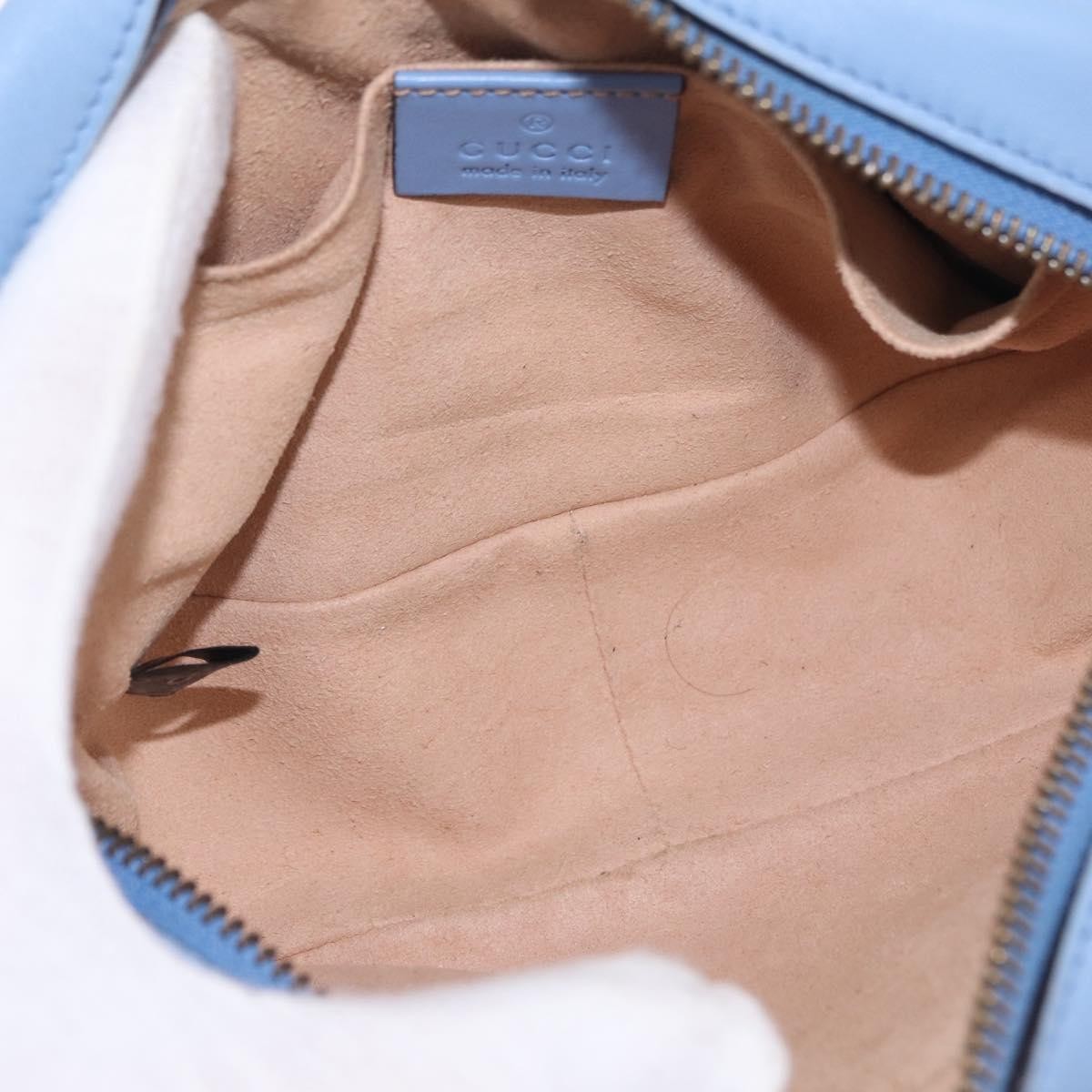 Gucci GG Marmont Matelasse Patent, Blue, Leather, Shoulder Bag