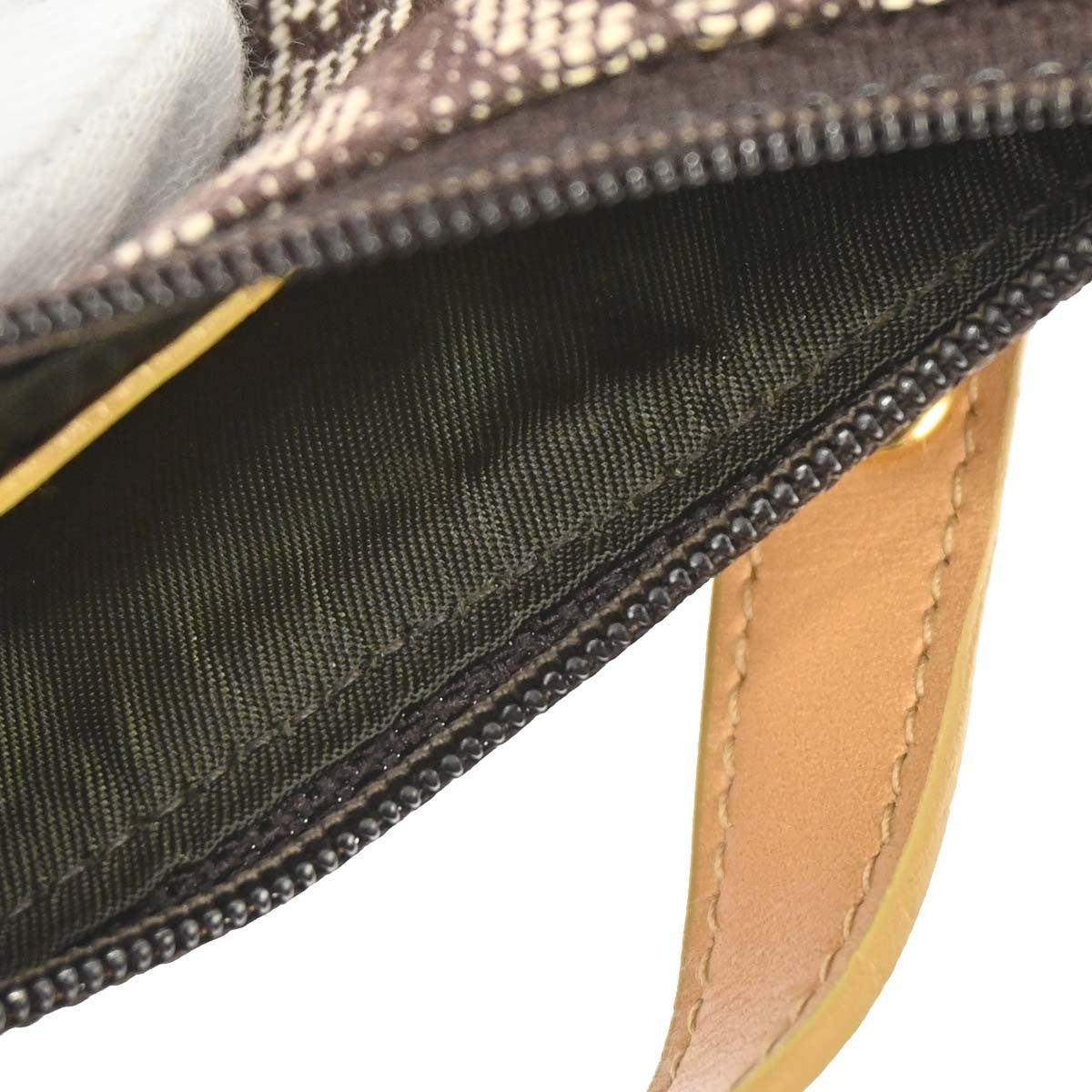 Christian Dior Vintage Saddle Zip Coin Purse Diorissimo Canvas, Brown, Canvas, Clutch