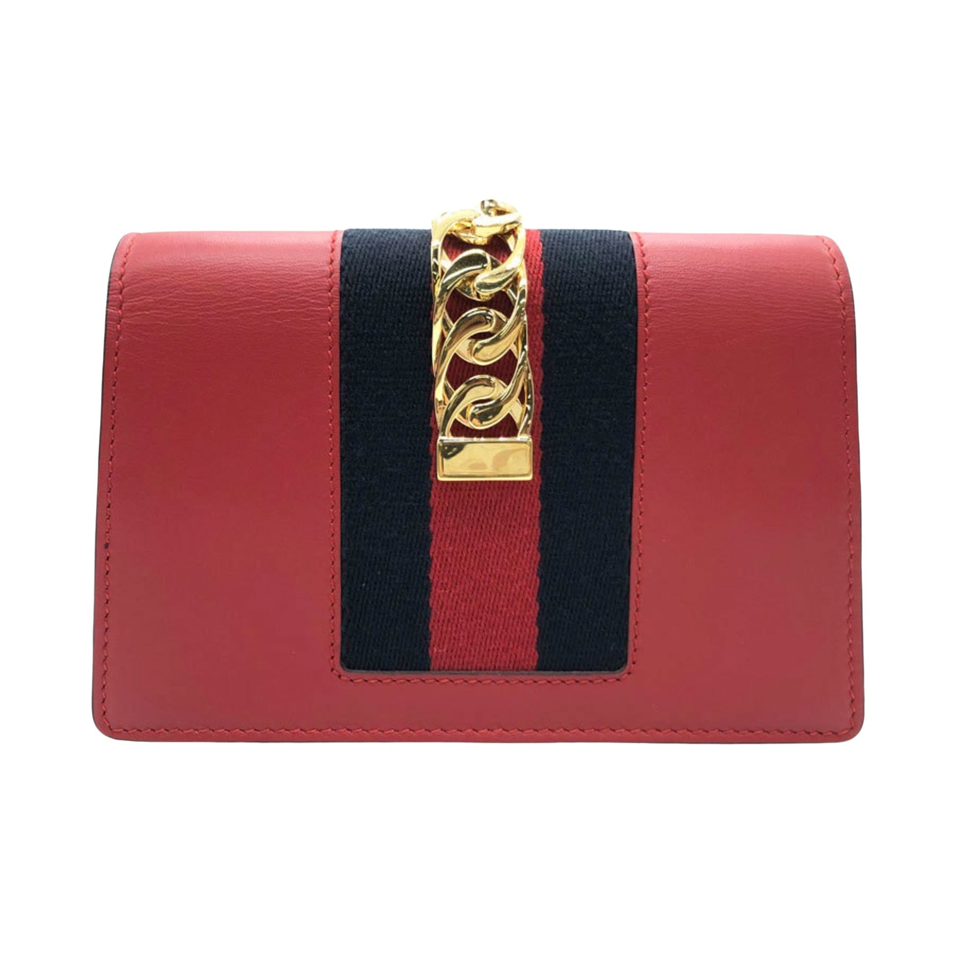 Gucci Sylvie, Red, Leather, shoulder