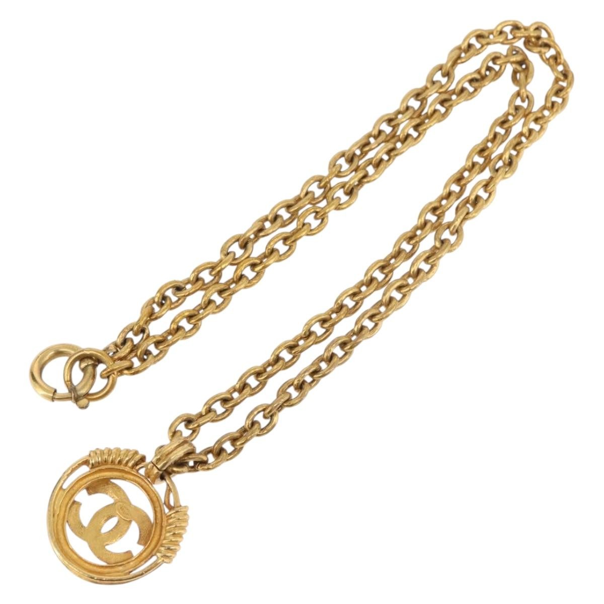 Chanel CC Pendant Metal, Gold, Metal, Necklace