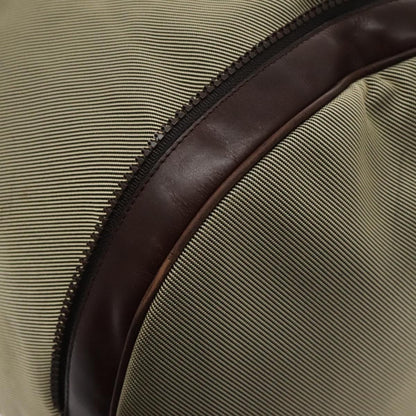 Salvatore Ferragamo Boston Leather, Beige, Canvas, Handbag