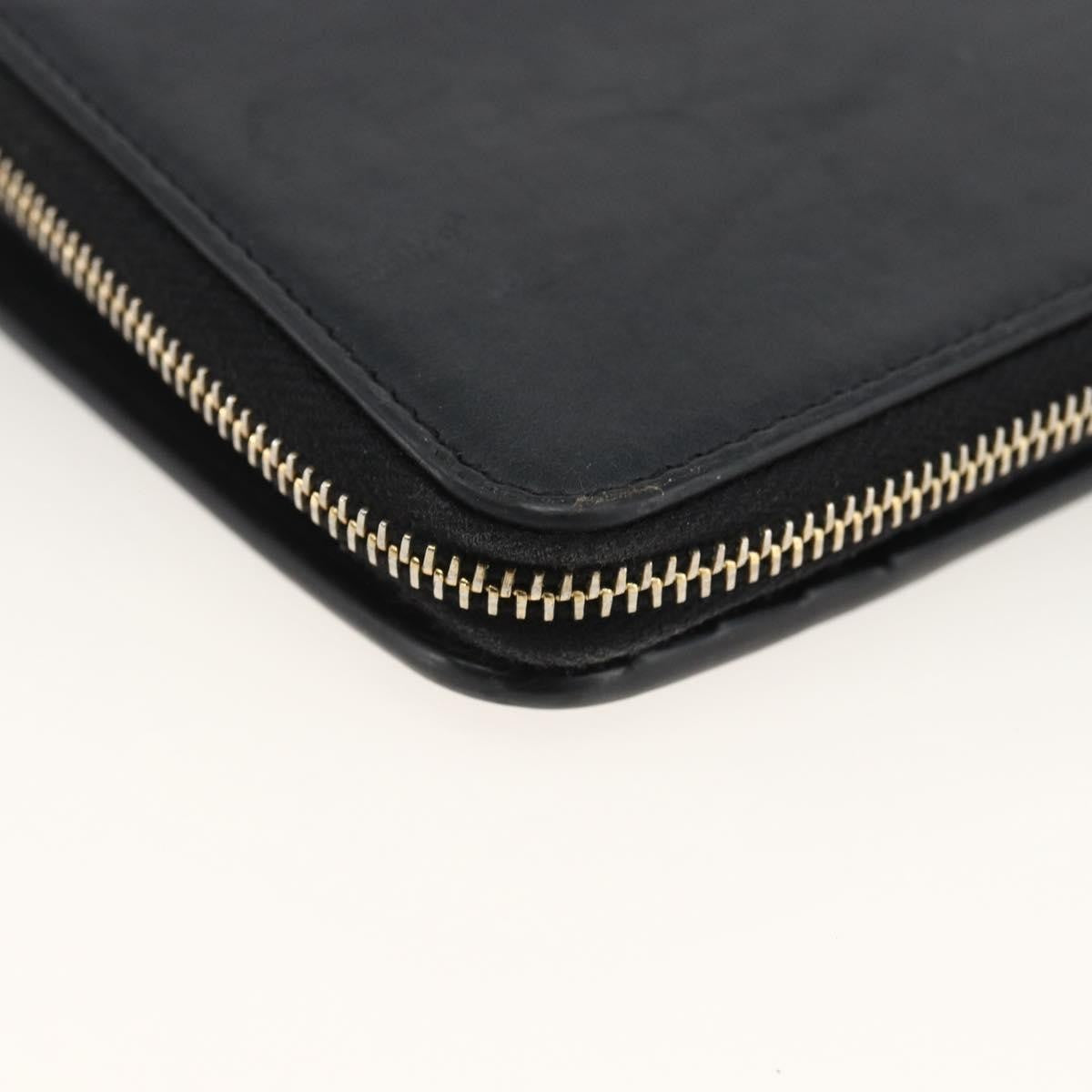 Saint Laurent Classic Monogram YSL Line Zip Around Leather, Black, Leather, Wallet