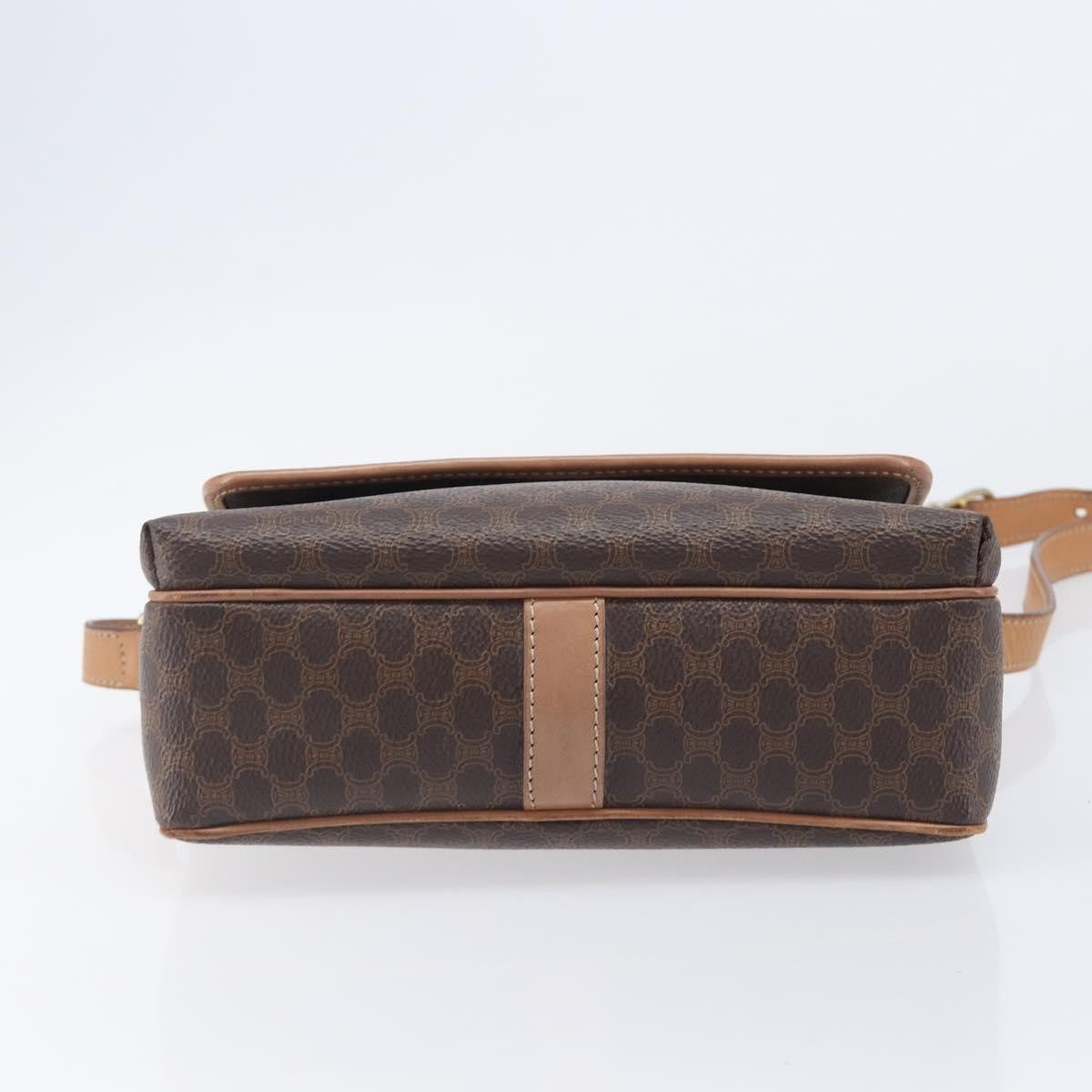 Celine Macadam Shoulder Canvas, Brown, Canvas, Crossbody Bag