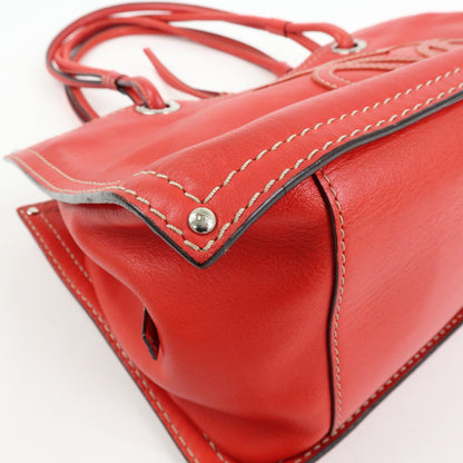 Loewe Anagram Leather, Red, Leather, Tote Bag