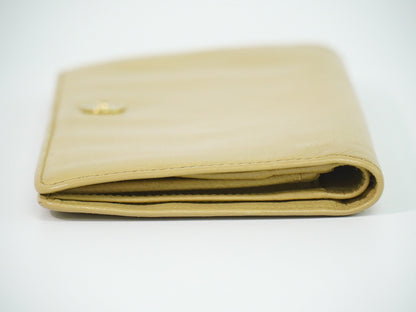 Chanel CC bifold wallet leather, Beige, Leather, Wallet