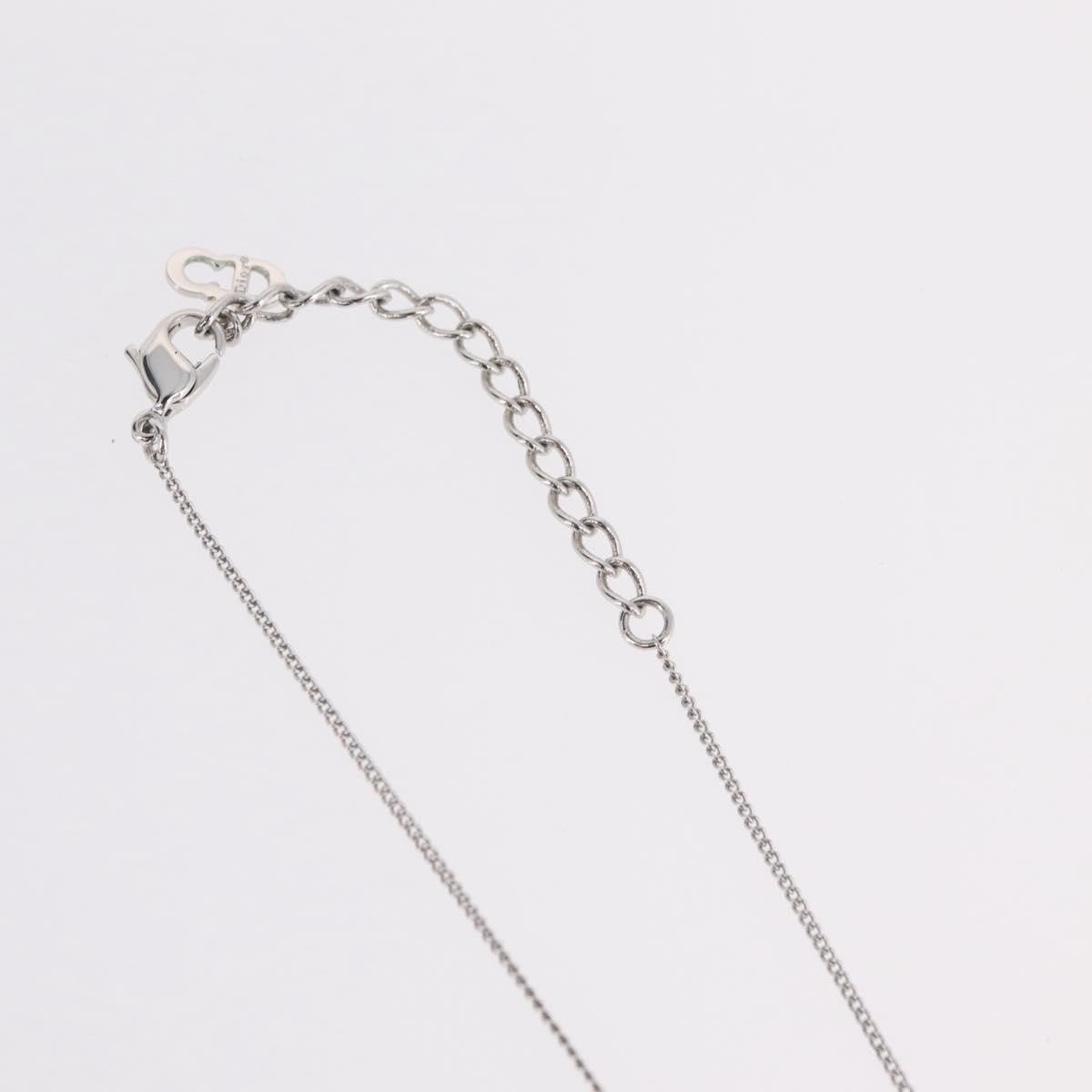 Christian Dior Vintage Logo Pendant Metal, Silver, Metal, Necklace