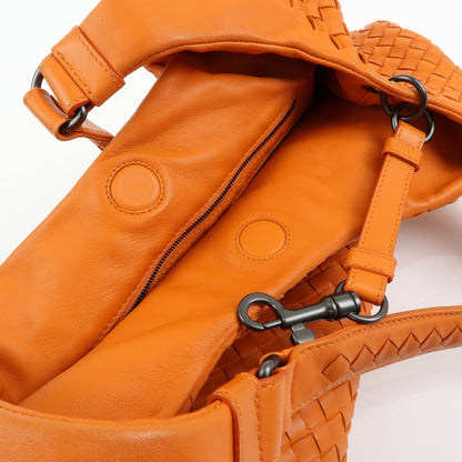 Bottega Veneta Campana Hobo Intrecciato Nappa, Orange, Leather, Shoulder Bag