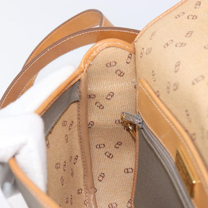Christian Dior Vintage CD Logo Canvas and leather, Gray, Canvas, Shoulder Bag