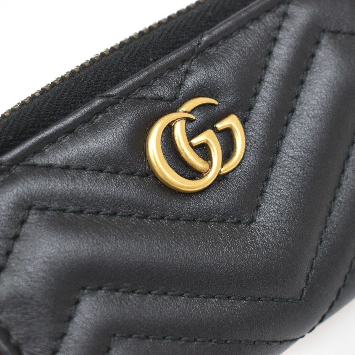 Gucci GG Marmont Zip Around Matelasse Leather, Black, Leather, Wallet