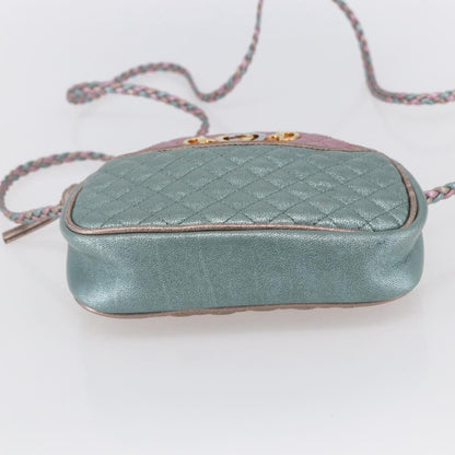 Gucci Trapuntata Camera Lambskin, Blue, Leather, Shoulder Bag